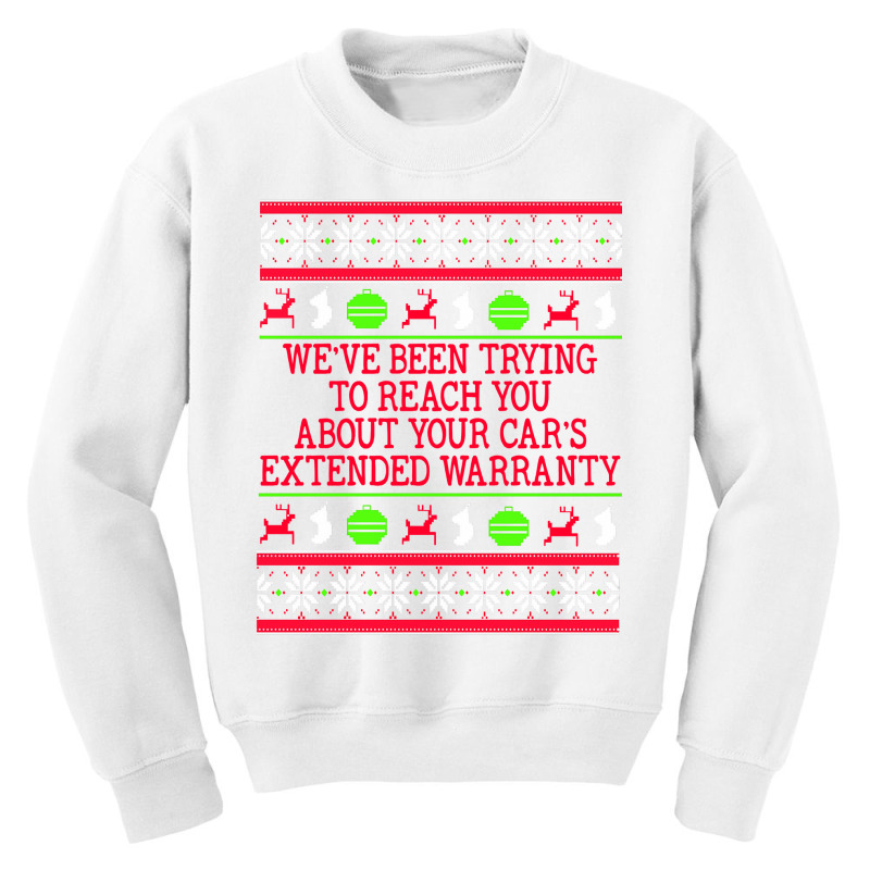 Ugly Christmas Sweater Car's Extended Warranty Meme Graphic Long Sleev Youth Sweatshirt by vietnammmm | Artistshot