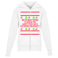 Ugly Christmas Sweater Car's Extended Warranty Meme Graphic Long Sleev Youth Zipper Hoodie | Artistshot