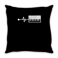 Modular Synthesizer Techno Keyboard Heartbeat T Shirt Throw Pillow | Artistshot