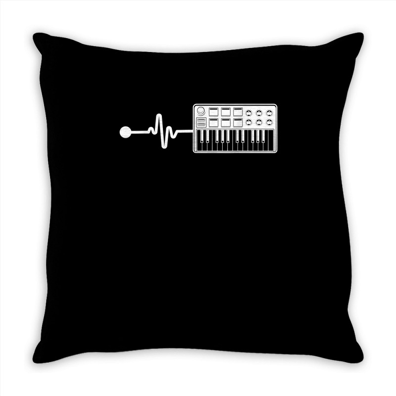 Modular Synthesizer Techno Keyboard Heartbeat T Shirt Throw Pillow | Artistshot