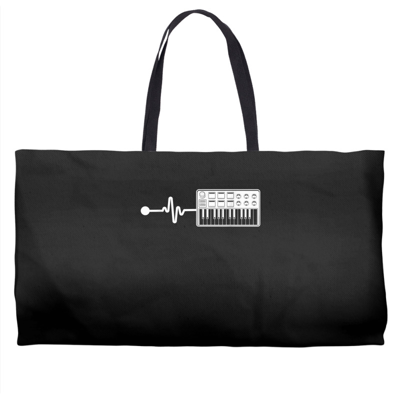 Modular Synthesizer Techno Keyboard Heartbeat T Shirt Weekender Totes | Artistshot