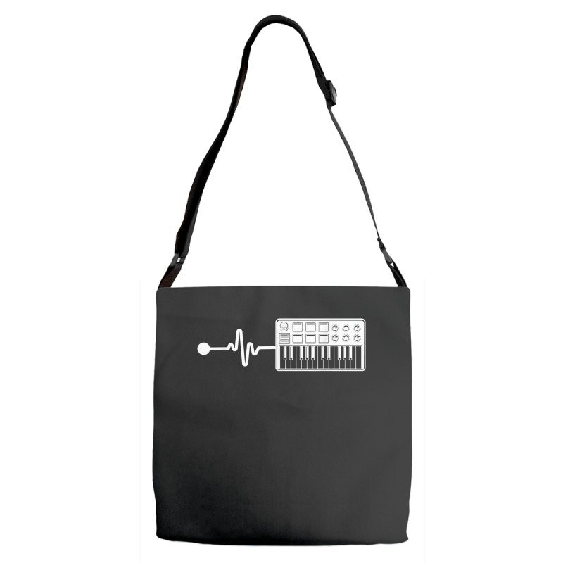 Modular Synthesizer Techno Keyboard Heartbeat T Shirt Adjustable Strap Totes | Artistshot