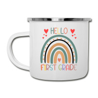 Hello First Grade Rainbow Back To School Teachers Kids Girls Camper Cup | Artistshot