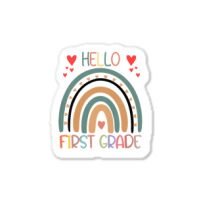 Hello First Grade Rainbow Back To School Teachers Kids Girls Sticker | Artistshot