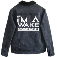 Wakeboarder Wakeboard Wakeboarding Wake Water Sport T Shirt Unisex Sherpa-lined Denim Jacket | Artistshot