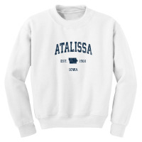 Atalissa Iowa Ia Vintage Athletic Navy Sports Design Youth Sweatshirt | Artistshot