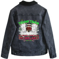 Trending Plow Snowflakes This Christmas & Don A Maga Trump Train 2024 Unisex Sherpa-lined Denim Jacket | Artistshot