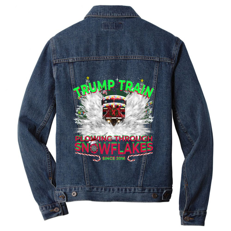 Trending Plow Snowflakes This Christmas & Don A Maga Trump Train 2024 Men Denim Jacket by yumgaugeteuda | Artistshot