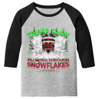 Trending Plow Snowflakes This Christmas & Don A Maga Trump Train 2024 Youth 3/4 Sleeve | Artistshot