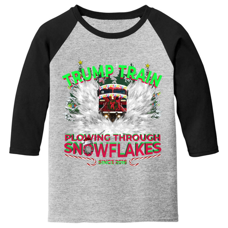 Trending Plow Snowflakes This Christmas & Don A Maga Trump Train 2024 Youth 3/4 Sleeve by yumgaugeteuda | Artistshot