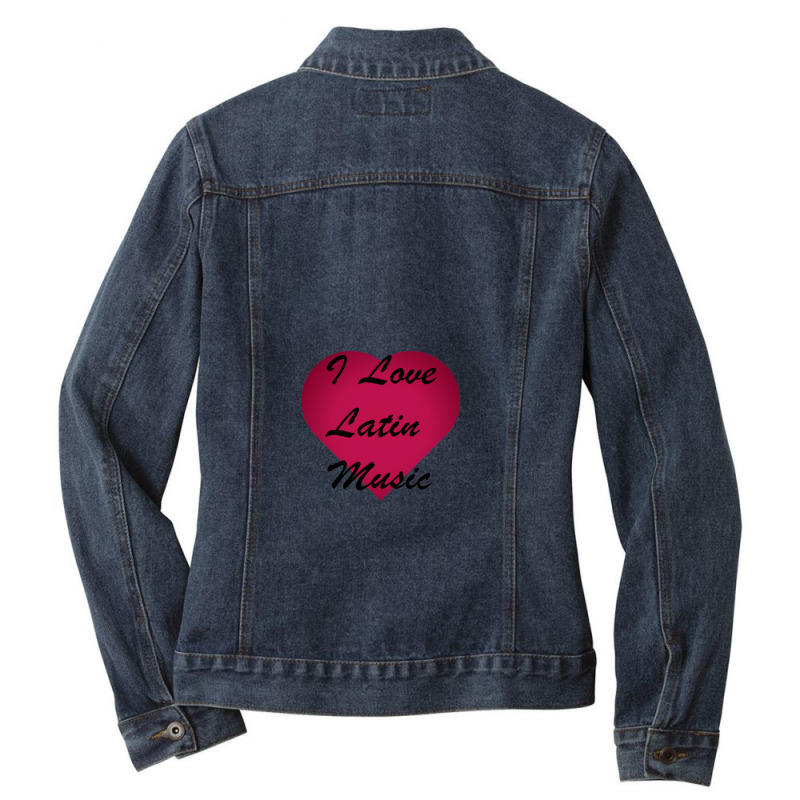 I Love Latin Music Stickers 1 Ladies Denim Jacket by CharlesZacharias | Artistshot