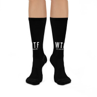 Wtf Who Turning Fifty 50 Years Old Funny 50th Birthday Crew Socks | Artistshot