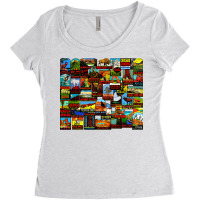 American National Parks Vintage Travel Decal Bomb Women's Triblend Scoop T-shirt | Artistshot