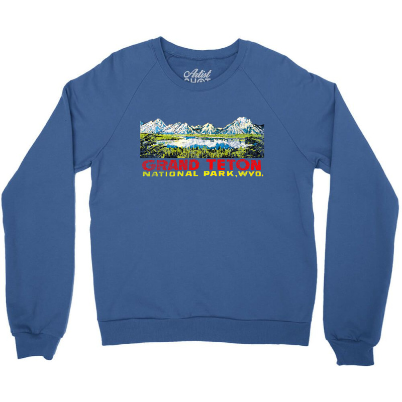 Grand Teton National Park Vintage Travel Decal 2 Crewneck Sweatshirt by sephjomafafos | Artistshot