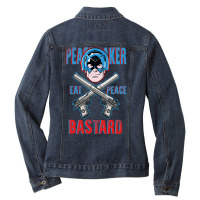 Superhero Peacemaker Eat Peace Bastardperfect Design For Men & Women Ladies Denim Jacket | Artistshot