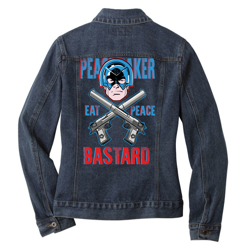 Superhero Peacemaker Eat Peace Bastardperfect Design For Men & Women Ladies Denim Jacket | Artistshot