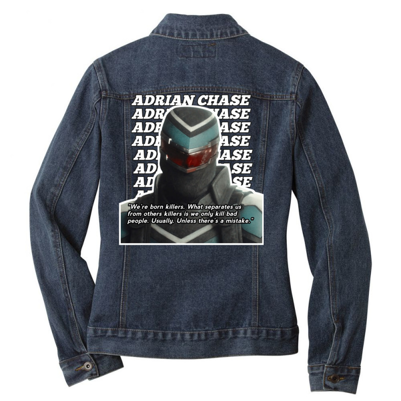 Vigilante Peacemaker Quotes   Adrian Chase 1 Ladies Denim Jacket | Artistshot