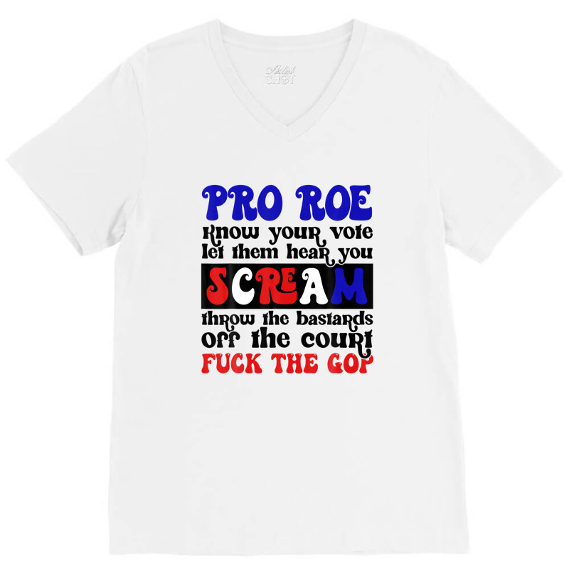 Pro Roe Know Your Vote Let Them Hear You Scream V-neck Tee | Artistshot