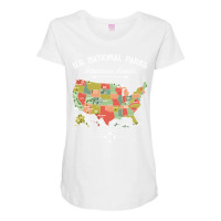 National Park Map Vintage T Shirt   All 59 National Parks Maternity Scoop Neck T-shirt | Artistshot