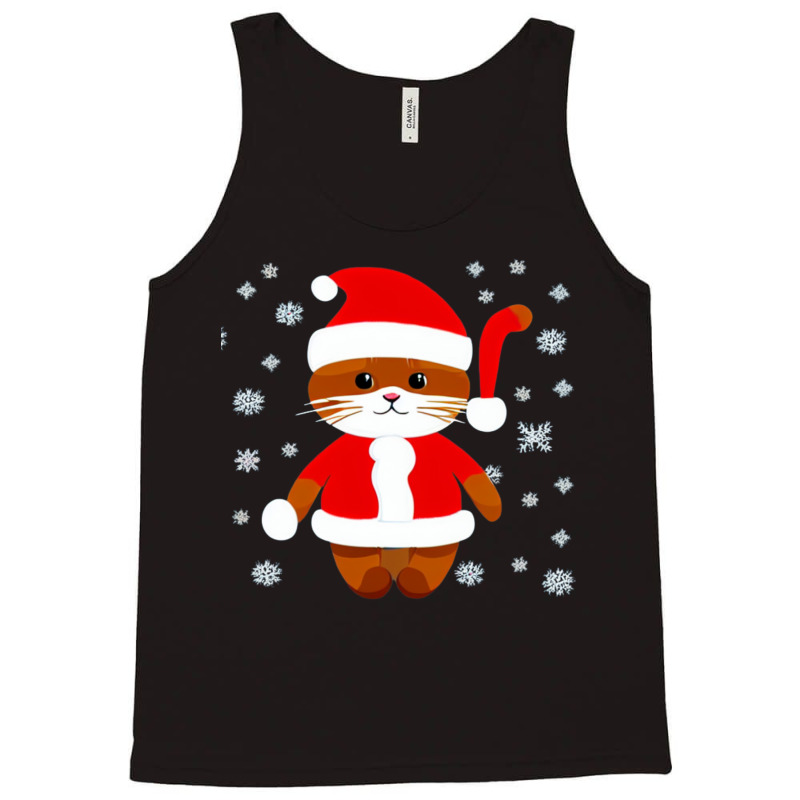 Cat Christmas Snow Tank Top by Mikoart | Artistshot