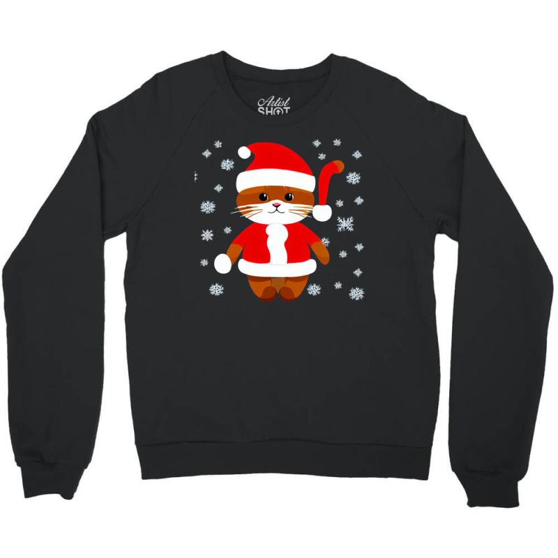 Cat Christmas Snow Crewneck Sweatshirt by Mikoart | Artistshot