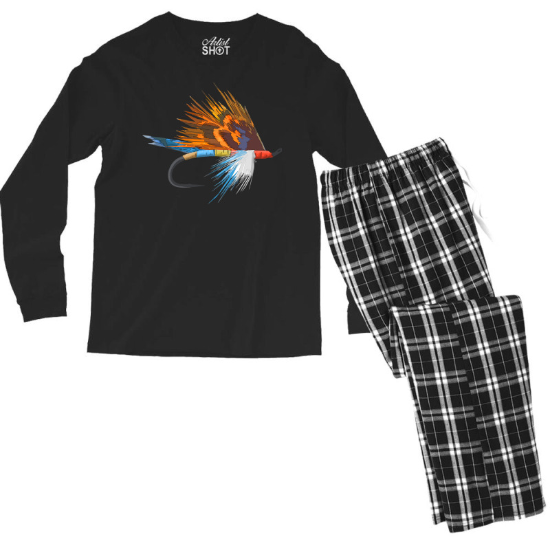 Fly Fishing Art Men's Long Sleeve Pajama Set by oubaydkukmanz | Artistshot