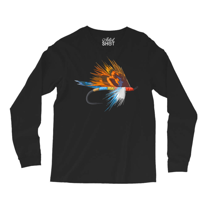 Fly Fishing Art Long Sleeve Shirts by oubaydkukmanz | Artistshot