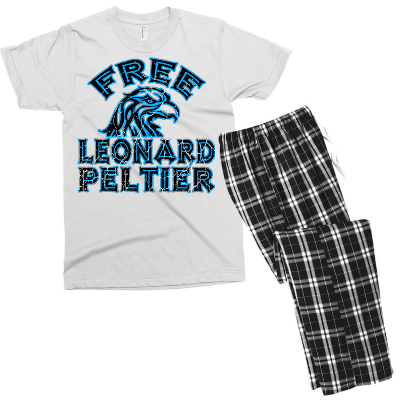 Free Leonard Peltier Blue Used Look Men's T-shirt Pajama Set by oubaydkukmanz | Artistshot