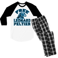 Free Leonard Peltier Blue Used Look Men's 3/4 Sleeve Pajama Set | Artistshot