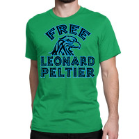 Free Leonard Peltier Blue Used Look Classic T-shirt | Artistshot