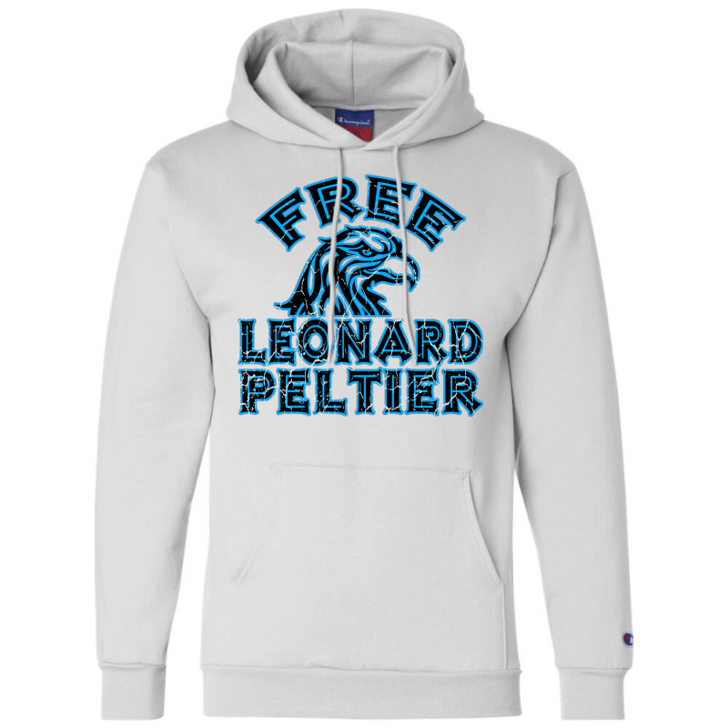 Free Leonard Peltier Blue Used Look Champion Hoodie by oubaydkukmanz | Artistshot