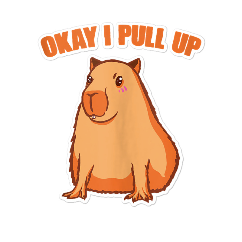 Okay I Pull Up Capibara Wildlife Animal Funny Capybara Tank Top Sticker | Artistshot