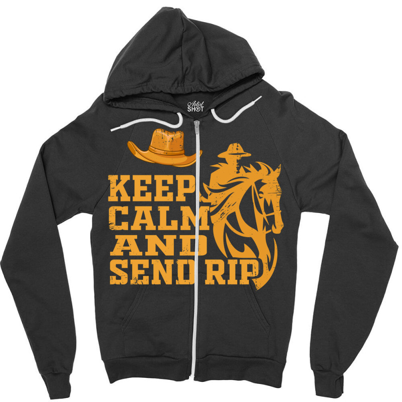 Funny Keep Calm And Send Rip Zipper Hoodie by oubaydkukmanz | Artistshot