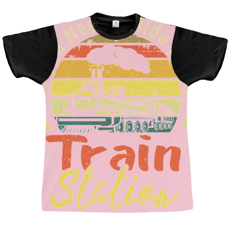 Funny Retro Vintage Style Do You Need A Ride To The Train Graphic T-shirt by oubaydkukmanz | Artistshot