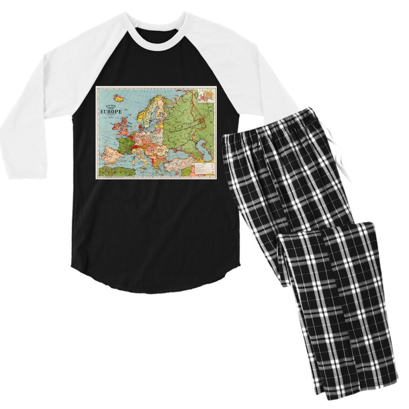 Trending Map Of Europe Men's 3/4 Sleeve Pajama Set | Artistshot