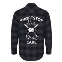 Softball Teen Girls Women Shortstop Hair Dont Care Saying Flannel Shirt | Artistshot