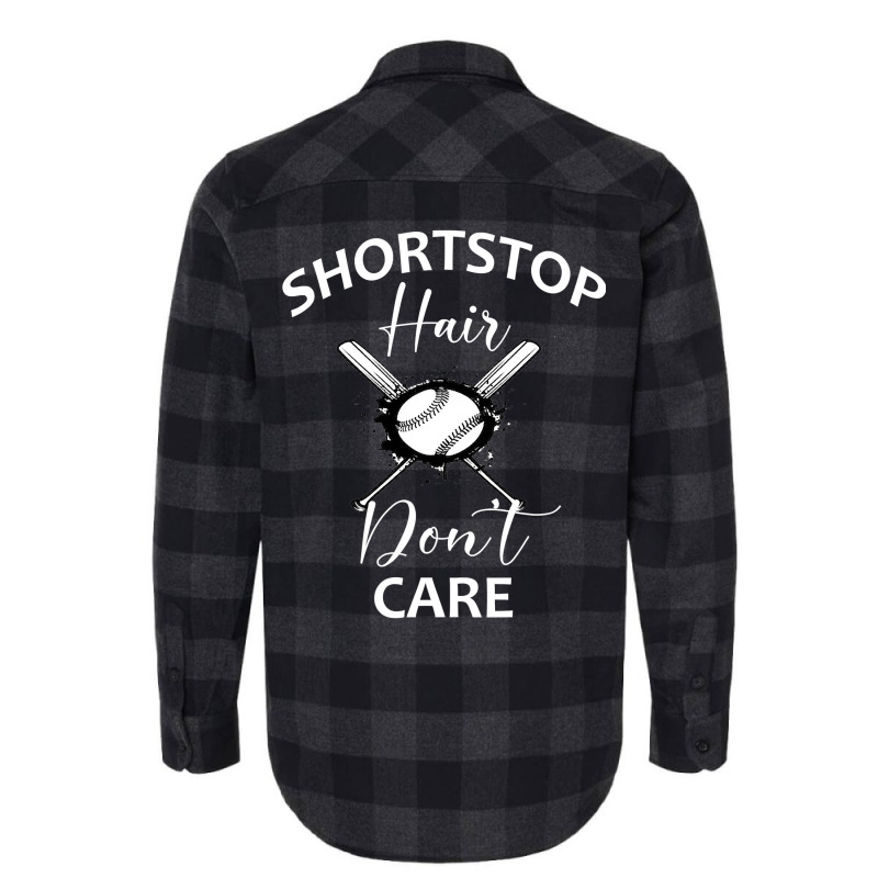 Softball Teen Girls Women Shortstop Hair Dont Care Saying Flannel Shirt | Artistshot