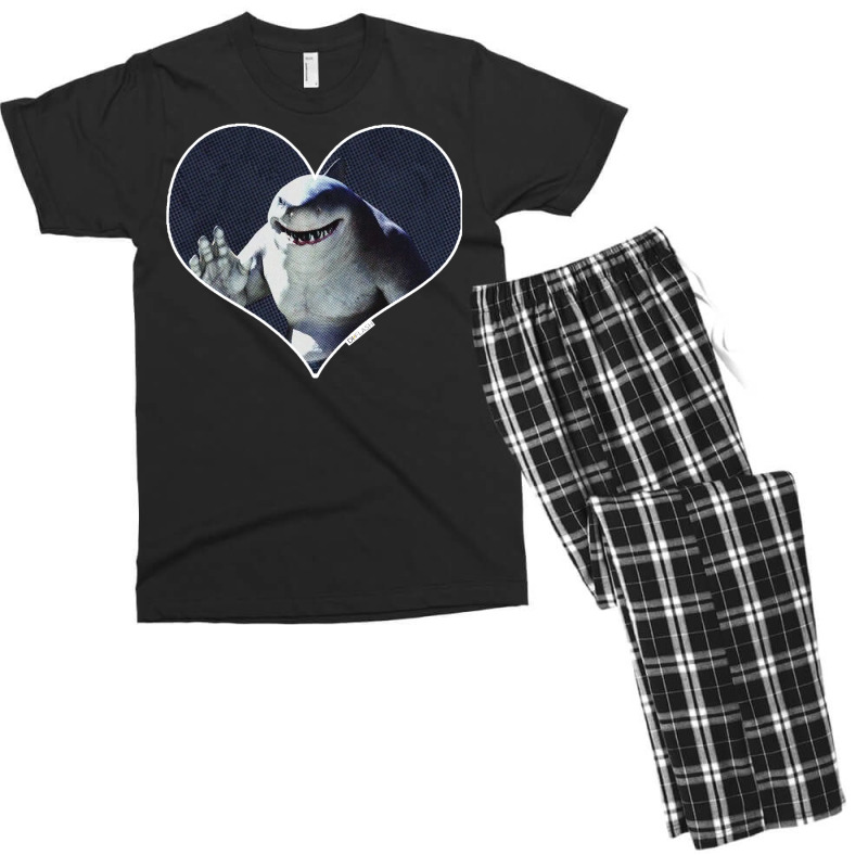 King Shark Heart Print Men's T-shirt Pajama Set | Artistshot