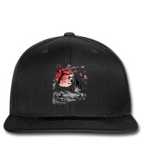 Trending Japanese Tree Red Moon With Birds Flying In Background Printed Hat | Artistshot