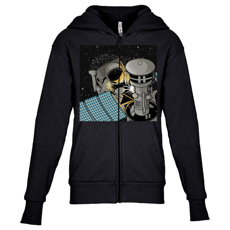 Astronauts Welder Youth Zipper Hoodie by Cartel Crops | Artistshot