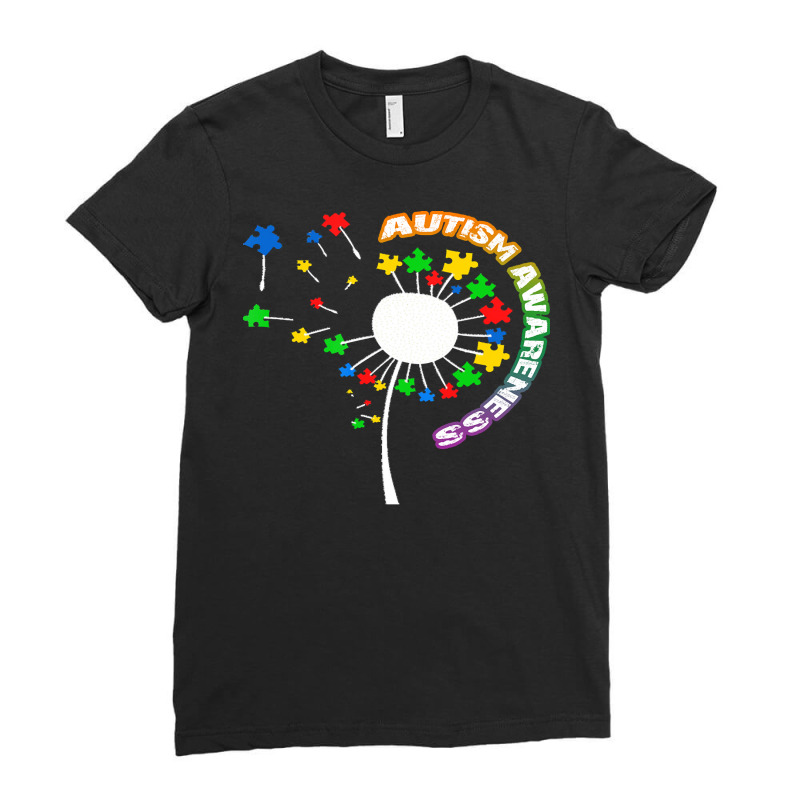 Autism Awareness T  Shirt Autism T  Shirt Autism Dandelion Flower Puzz Ladies Fitted T-Shirt by zhyatt311 | Artistshot