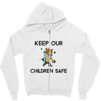 Cute Keep Our Children Safe - Bear Zipper Hoodie | Artistshot