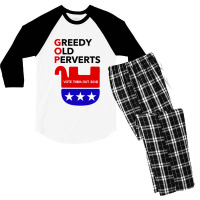 Gop - Greedy Old Perverts - Vote Them Out Men's 3/4 Sleeve Pajama Set | Artistshot