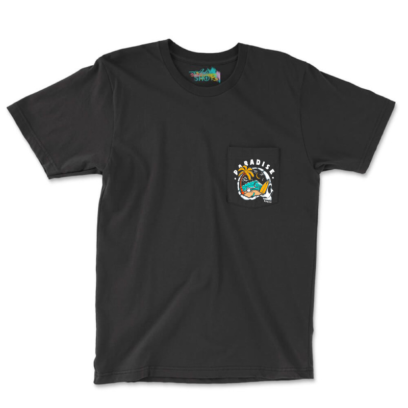 Paradise Beach Rip Pocket T-Shirt by lik9787 | Artistshot