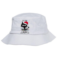 Black Cats Christmas It S Fine I M Fine Everything Is Fine Bucket Hat | Artistshot