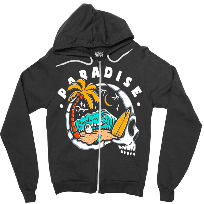 #paradise #beach #rip Zipper Hoodie by lik9787 | Artistshot