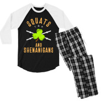 Squats And Shenanigans St Patricks Day T  Workout Men's 3/4 Sleeve Pajama Set | Artistshot