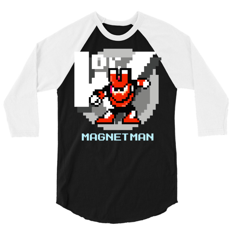 Magnet Man With Ice Blue Text 3/4 Sleeve Shirt by dorajiwaynien | Artistshot