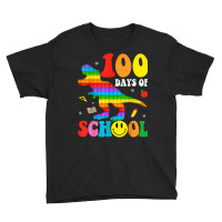 100 Days Of School Poppin Funny Dinosaur Teacher Student T Shirt Youth Tee | Artistshot