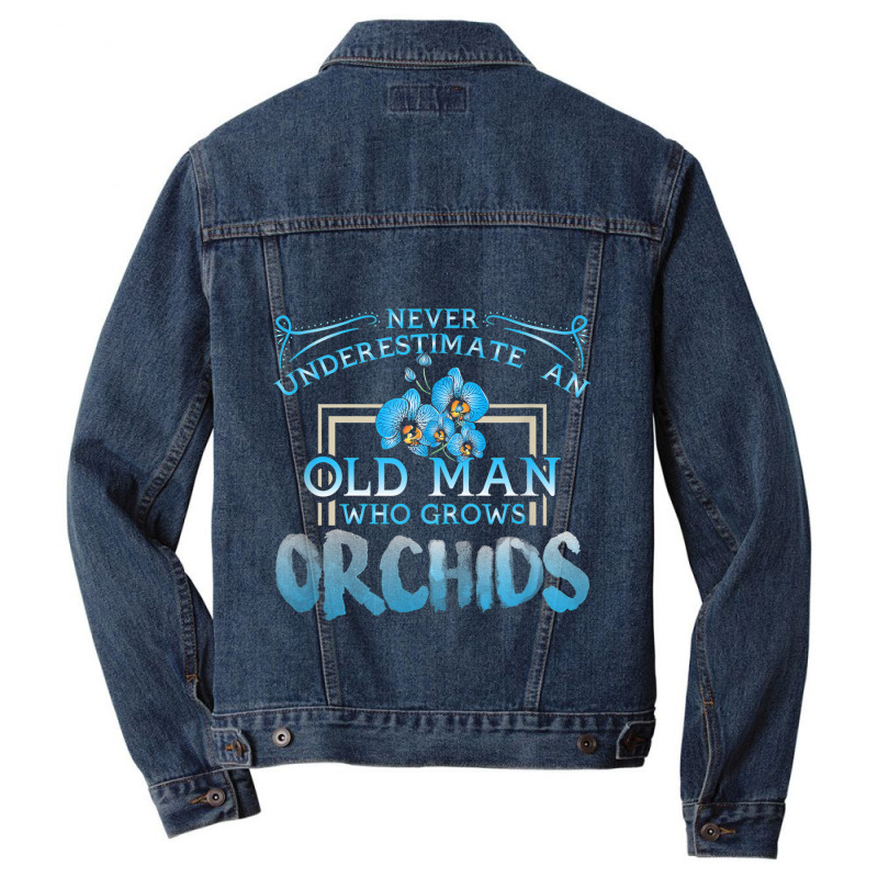 Funny Orchid Lover For Men Dad Uncle Gift For Fathers Day Men Denim Jacket | Artistshot